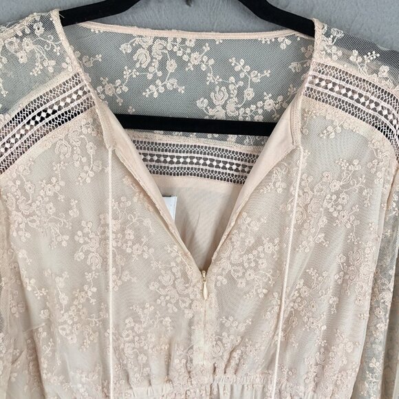 BAE Dress Womens M Pink Blush Lace Cottage Core Fairy Feminine Victorian NEW - Picture 3 of 16